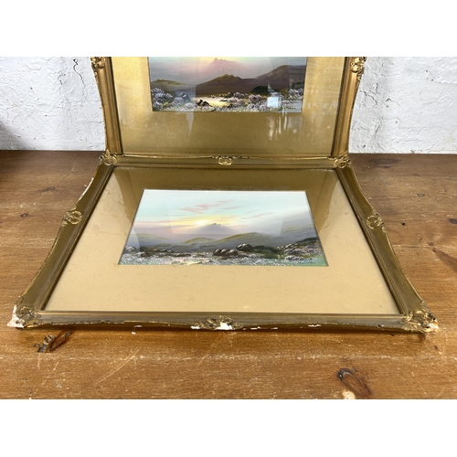 268 - Two antique gilt framed landscape scene watercolours, signed lower right - approx. 46cm high x 57cm ... 