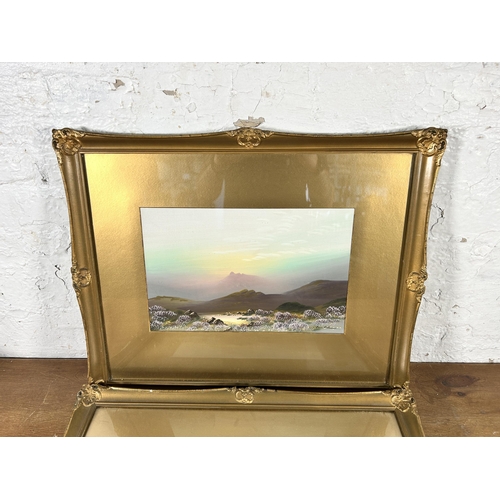 268 - Two antique gilt framed landscape scene watercolours, signed lower right - approx. 46cm high x 57cm ... 