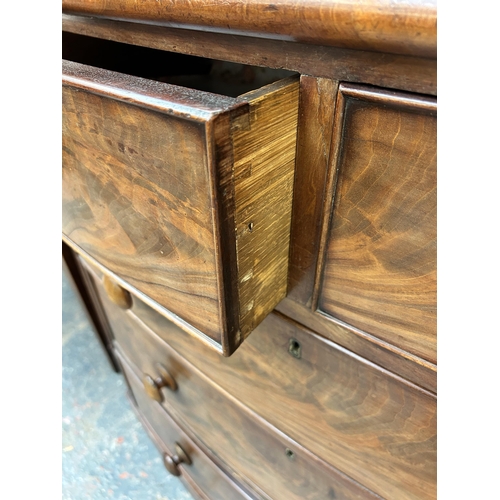 198 - A Victorian mahogany bow front chest of drawers - approx. 96cm high x 105cm wide x 53cm deep