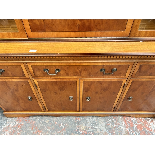 210 - A yew wood display cabinet - approx. 185cm high x 153cm wide x 45cm deep