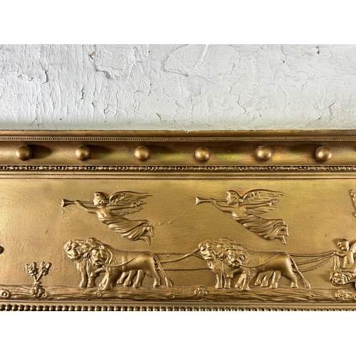 247 - A Regency gilt framed bevelled edge over mantle mirror - approx. 89cm high x 140cm wide