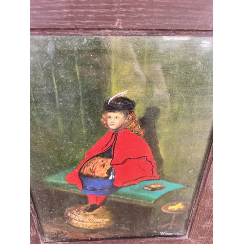 274 - An early 20th century oak framed oil painting, signed W. Learns - approx. 42cm high x 36cm wide