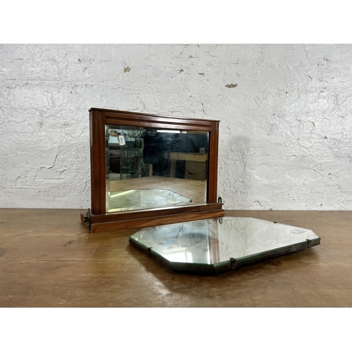 277 - Two mirrors, one Edwardian mahogany framed bevelled edge dressing table mirror and one vintage frame... 