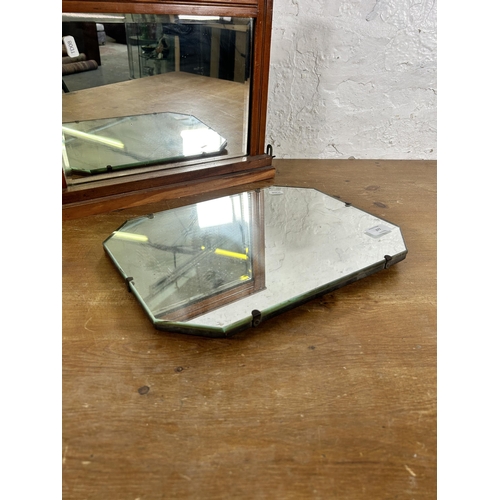 277 - Two mirrors, one Edwardian mahogany framed bevelled edge dressing table mirror and one vintage frame... 