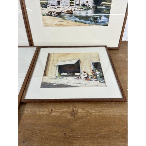 279 - Four 1930s framed W. Hayburn-Little watercolours - largest approx. 49cm high x 56cm wide