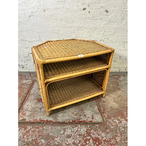 182 - A wicker and cane TV stand