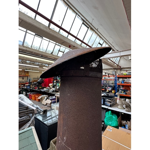 987 - A cast metal chiminea - approx. 170cm high