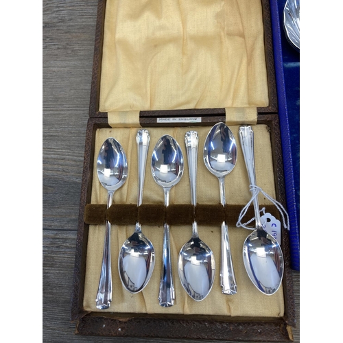 426 - A collection of boxed cutlery including GH thirteen piece silver plated fork and spoon set, RBS S1 p... 