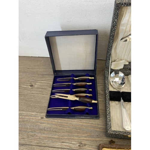 426 - A collection of boxed cutlery including GH thirteen piece silver plated fork and spoon set, RBS S1 p... 