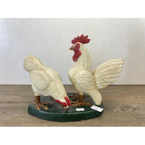 435 - A vintage cast iron cockerel doorstop  - approx. 26cm high x 35cm wide