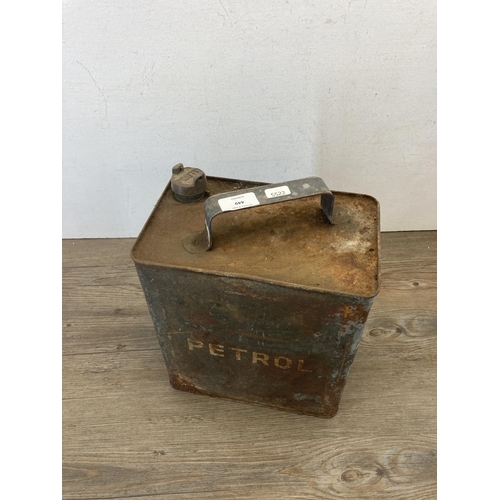 449 - A vintage Pratts metal jerrycan