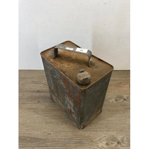 449 - A vintage Pratts metal jerrycan