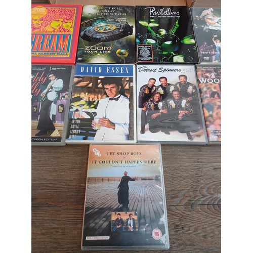 748 - A collection of music VHS videos and DVDs to include Cream, The Who, Michael Jackson, Pet Shop Boys,... 