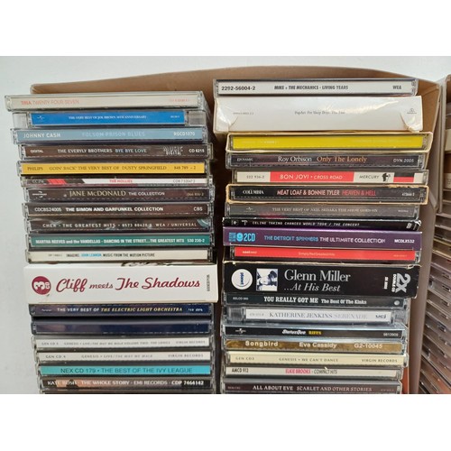 756 - Two boxes containing a collection of CD singles and albums to include Genesis, The Who, Buddy Holly,... 