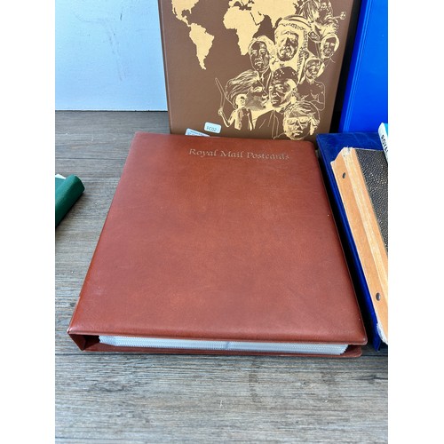 593A - Nineteen stamp albums containing antique and later world wide stamps