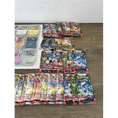 492 - A collection of Pokémon trading cards to include Scarlett and Violet, Obsidian Flames, Sword & Shiel... 