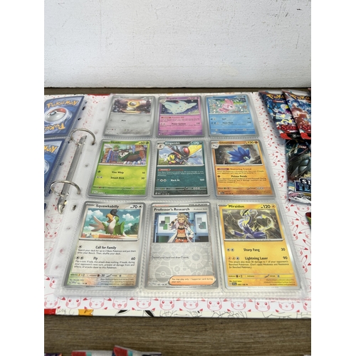 492 - A collection of Pokémon trading cards to include Scarlett and Violet, Obsidian Flames, Sword & Shiel... 