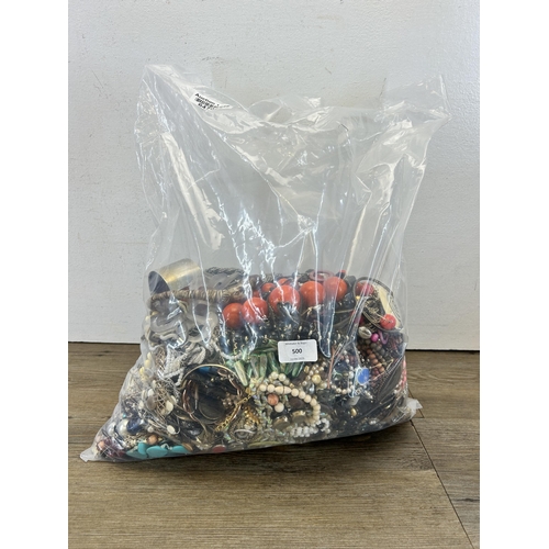 500 - Approx. 10kg of assorted costume jewellery