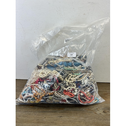 524 - Approx. 10kg of assorted costume jewellery