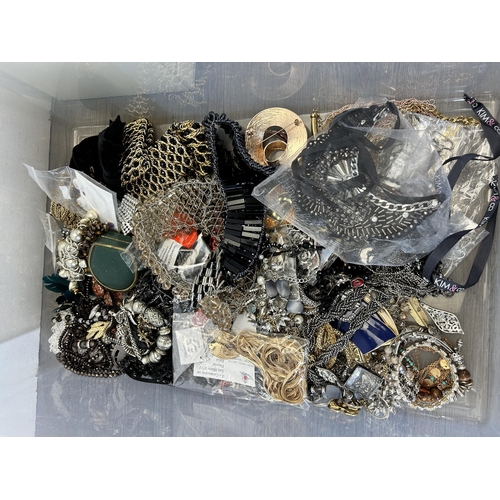 533 - A collection of costume jewellery together with leatherette jewellery box