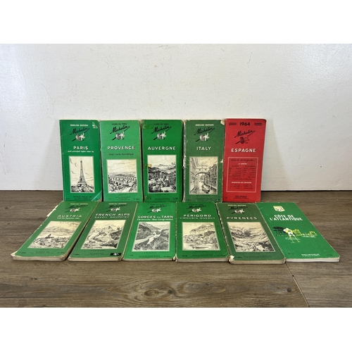 569 - Eleven vintage Michelin Tyre Co.Ltd. travel guides to include Paris English version, Italy English v... 