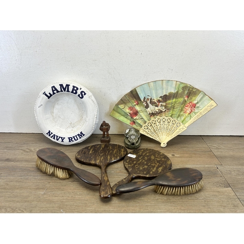 583A - Early 20th century and later collectibles to include Lamb's Navy Rum advertising ceramic ash tray by... 