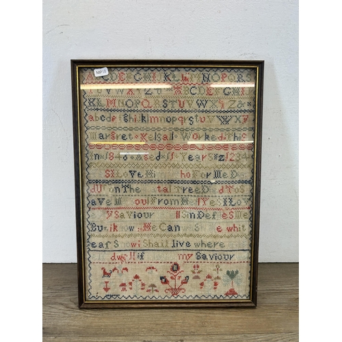 589 - A framed Victorian sampler dated 1846