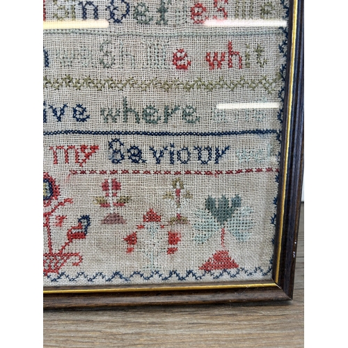 589 - A framed Victorian sampler dated 1846