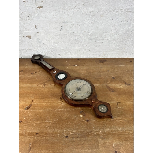 615 - An early 19th century mahogany cased barometer - approx. 95cm high