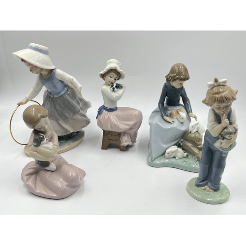 290 - Five Nao porcelain figurines - largest approx. 20cm high