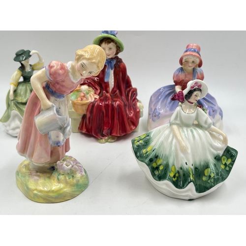 291 - Seven Royal Doulton figurines, Linda - HN 2106, Buttercup - HN 3268, Sunday Best - HN 3218, Monica -... 