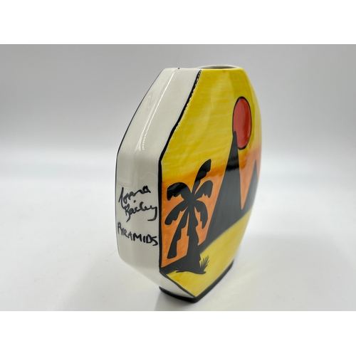 293 - A Lorna Bailey Pyramids octagonal vase - approx. 16cm high x 16cm wide