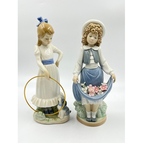 304 - Two Nao by Lladro porcelain figurines - largest approx. 24cm high