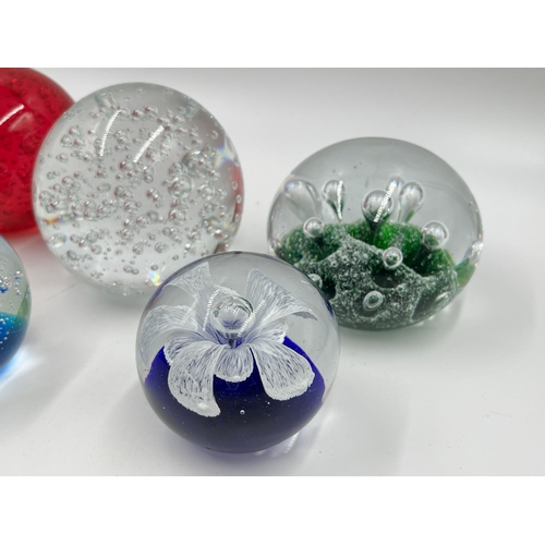 333 - Six art glass paperweights