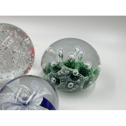 333 - Six art glass paperweights