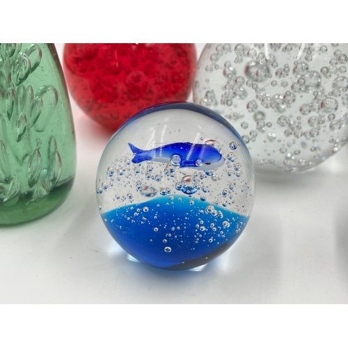 333 - Six art glass paperweights