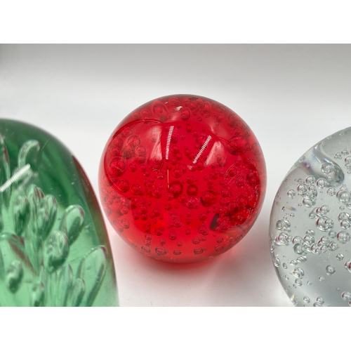 333 - Six art glass paperweights