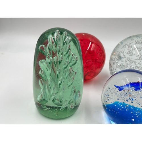 333 - Six art glass paperweights