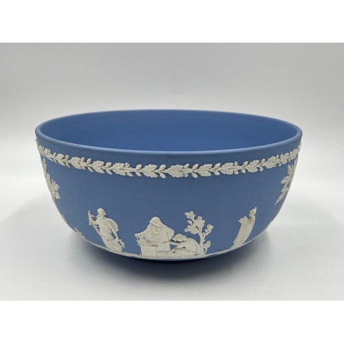 349A - A Wedgwood pale blue Jasperware circular footed bowl - approx. 20cm diameter