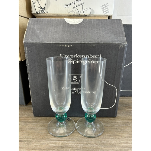 A collection of boxed Spiegelau glassware to include Moon Green jug ...