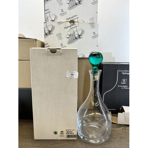 A collection of boxed Spiegelau glassware to include Moon Green jug ...