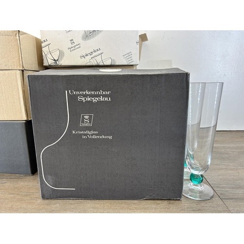 A collection of boxed Spiegelau glassware to include Moon Green jug ...