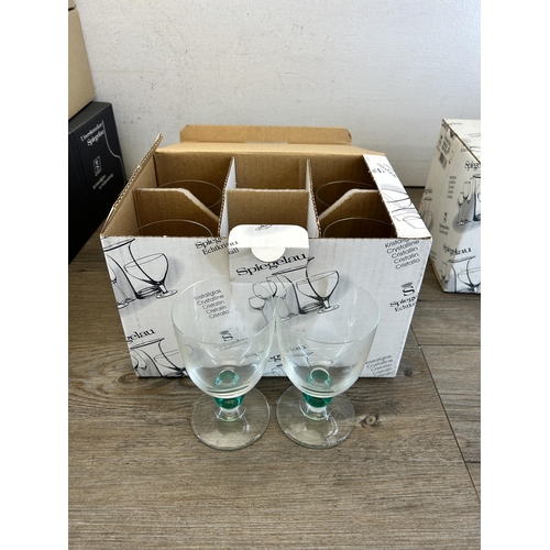 A collection of boxed Spiegelau glassware to include Moon Green jug ...