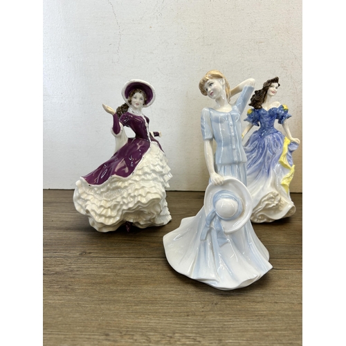 379 - Five Royal Doulton figurines, Classics Chelsea Katie - HN 4323, Figure Of The Year 1998 Rebecca - HN... 