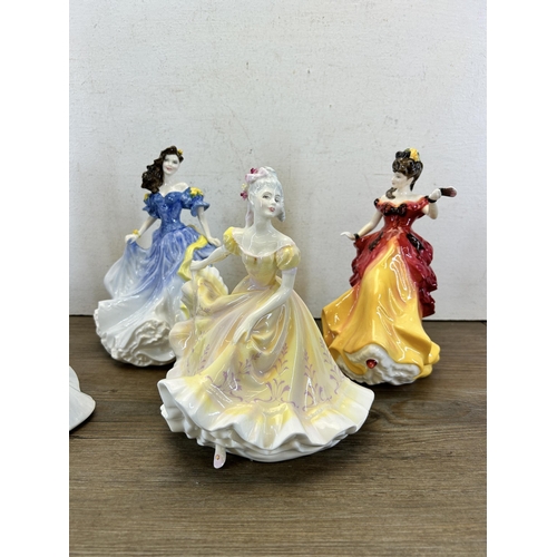 379 - Five Royal Doulton figurines, Classics Chelsea Katie - HN 4323, Figure Of The Year 1998 Rebecca - HN... 