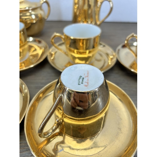 388 - A French Pillivuyt Gold Lustre fourteen-piece coffee set