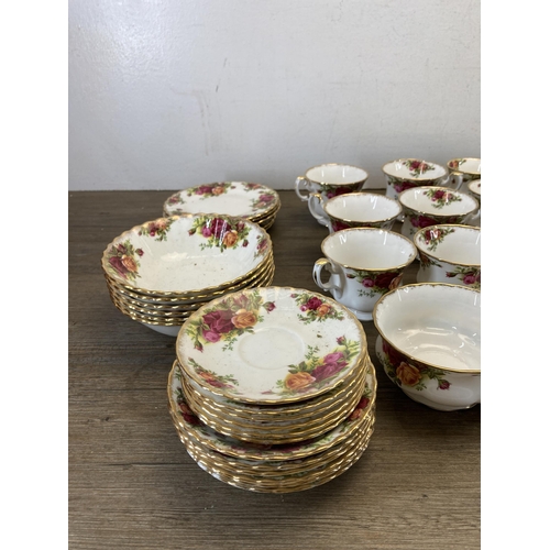 351 - A collection of Royal Albert Old Country Roses bone china to include coffee pot, six teacups and sau... 