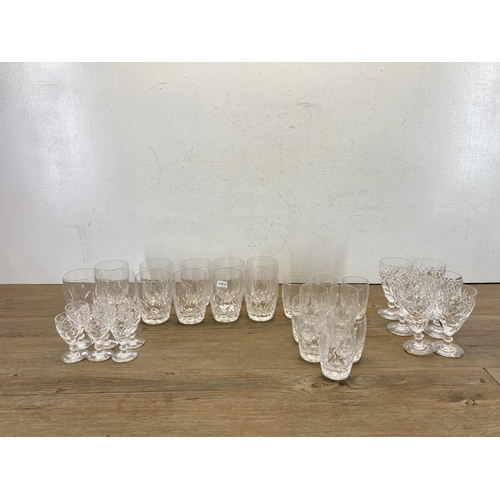 358 - A collection of cut glassware to include six Royal Doulton sherry glasses etc.