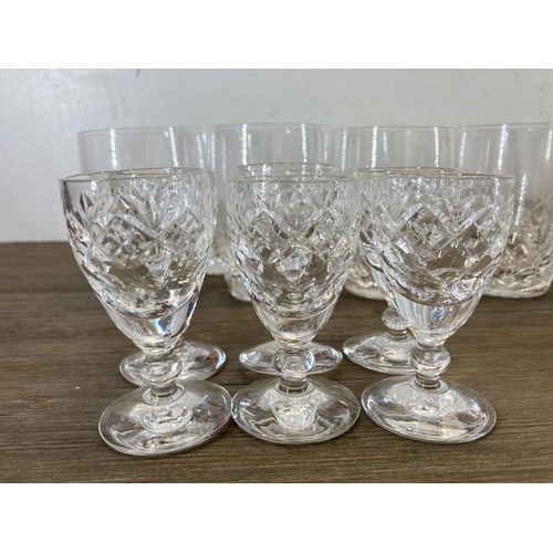 358 - A collection of cut glassware to include six Royal Doulton sherry glasses etc.