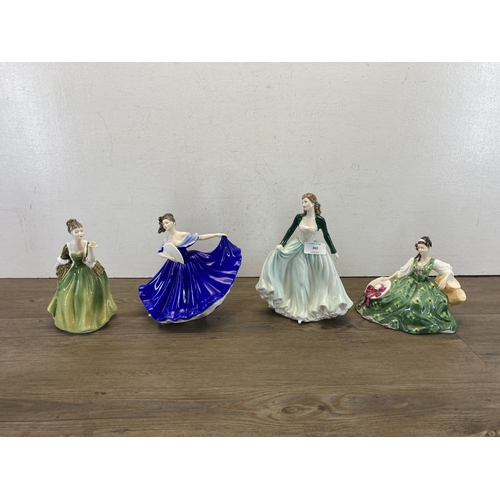 360 - Four Royal Doulton figurines, Elyse - HN 2474, Fleur - HN 2368, Elaine - HN 2791 and Classics Happy ... 